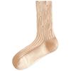 Calcetines de Mujer al por Mayor de A Cheng, Tejido Grueso, Media Caña, Forrados de Felpa, Otoño e Invierno, Gruesos, Cálidos, Estilo Trendy Ins, Desgarrados, Calcetines Slouch de Doble Aguja