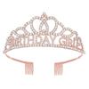 Festa de aniversário coroa aniversariante menina aniversário menina princesa coroa strass feliz cocar aniversário