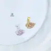Moderna Cadena de Plata y Oro que Conserva el Color Colgante de Cisne Microincrustado con Circonita Nicho Versátil Accesorios de Joyería DIY