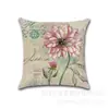 Conjunto de Almofadas Estampadas Série Flores e Pássaros Borboletas Clássicas Retrô Europeias de Quatro Peças para Mesinha de Cabeceira, Mesa, Cadeira e Capas de Almofada