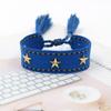 Pulsera de Correa con Borla de Remache de Estrella de Cinco Puntas, Pulsera Tejida de Estilo Étnico Colorido, Accesorios Transfronterizos de Estilo Mixto Multicolor