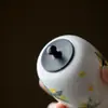 Mini Recipiente Portátil de Cerámica para Té con Flor de Osmanthus Pintada a Mano y Tapa de Madera Maciza, Mini Frasco Sellado a Prueba de Humedad para Almacenamiento de Té