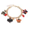 Pulsera combinada de Halloween con cabeza de calabaza, araña, murciélago, casa fantasma, calavera, decoración navideña, pulsera creativa