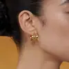Aretes de Calabaza de Tres Capas con Acabado de Alta Gama, Estilo Lujo Ligero, Aros para Cabello Corto, Aretes de Diseñador Únicos