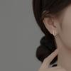 Ailuoqi Aretes Dulces de Plata S925 para Mujer Estilo Coreano Pequeños Frescos Verano Letra Diamante Aretes Redondos M00307