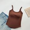 Diseño de Calidad con un Ambiente Curativo, Camisola de Verano Fruncida que Ceñe la Cintura con Almohadillas de Látex en el Pecho Top Dopamina
