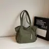 2026 Nova Bolsa de Lona de Mão de Alta Qualidade Grande Capacidade Textura Retrô Clássica Bolsa de Ombro Único Subarmário Bolsa Quadrada Versátil