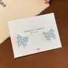 Estilo K de los Nuevos Pendientes de Mariposa de Circonita de Cristal de Hielo de Lujo Accesible para Mujer Aguja de Plata Flor Colorida Elegantes Exquisitos Pendientes de Perla