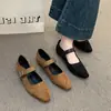 Zapatos Mary Jane retro con punta cuadrada francesa y corte bajo, nuevo estilo para combinar con vestidos de noche, moda elegante con tacón grueso 2026