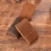 Nuevo Transfronterizo Piel de Vaca Pura Hecho a Mano Pequeño Tarjetero Creativo Moda Monedero Europeo Retro Cuero Crazy Horse Tarjetero Tarjetero