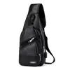 Bolso de hombro impermeable de cuero PU transfronterizo para hombre, bolso de carga, bolso cruzado USB deportivo para hombre, bolso cruzado para exteriores