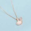 Collar de clavícula de acero de titanio con forma de abanico, joyería femenina de alta calidad, con diseño de cadena de lujo y concha de ginkgo ligero