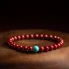 Nova Pulseira Transporter Cinnabar Feminina Pulseira de Turquesa Natural Feminina Design de Nicho Senso Literário Retrô Estilo Chinês Feminino