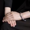 Pulsera Yilu de plata esterlina S925 con hojas de bambú y jade hetiano, elegante y nueva pulsera de estilo chino, elegante pulsera de estilo chino que combina con todo.