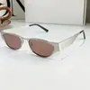Gafas de Sol Metálicas Personalizadas Ojo de Gato Sentido de Tecnología Futura Plata Sentido Avanzado Gafas de Sol de Moda para Mujer Street Shoot Gafas de Sol Cóncavas