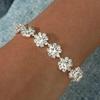 Joyería nupcial transfronteriza Moda coreana Cadena de garra Flor Flor Diamante pulsera pulsera de flores de diamantes completa B4177