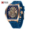 Reloj de Venta Caliente Transfronterizo Ofns, Reloj de Estudiante Moderno con Esfera Grande en Forma de Barril, Reloj de Cuarzo para Hombre Luminoso Personalizado con Láser