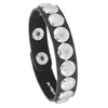 HYP Pulsera de Cuero Redonda con Remaches Punk Moderna Gótica Botón a Presión Ajustable Pulsera de Cuero para Pareja