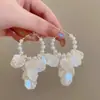 Brincos de Franja em Forma de Pétala com Pérolas Artificiais Estilo Resort Francês Retrô para Mulheres, Luxo Leve, High-End, Longos, Exagerados