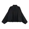 Em estoque 2026 AliExpress transfronteiriço moda feminina europeia e americana jaqueta aviador com mangas morcego, top casual com zíper para mulheres