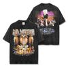 Cross-border Hip-hop Lil Wayne Lil Wayne estampado lavado manga curta camiseta casual gola redonda moletom com capuz para homens