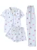 2026 Nuevo Pijama de Seda de Leche Más Vendido Transfronterizo para Mujer, Shorts de Manga Corta y Pantalones Largos, Conjunto de Ropa de Casa Transfronterizo al por Mayor