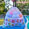 Bolsa de Almacenamiento para Pelotas de Playa Gran Capacidad Cesta de Almacenamiento para Pelotas Rebotantes Infantiles Bolsa de Malla Lavable Transpirable Bolsa Blanca