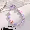 Caramelo Crema Color Contrastante Pintado Cuentas Pintadas a Mano Lanyard para Teléfono Móvil Llavero Cadena Accesorios Antiperdida Decoración de Bolsa Popular