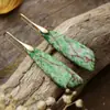 Pendientes colgantes de piedra natural bohemios nuevos transfronterizos, pendientes de joyería retro populares europeos y americanos, joyería al por mayor
