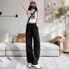 Verão Estilo Americano Retro Trendy Macacão Casual Em Linha Reta Solta Cintura Alta Emagrecimento Fita Calças para Mulheres