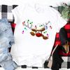 Playera de Manga Corta para Mujer 2025 Estampado de Moda Navideña Estación Independiente Transfronteriza Aliexpress Talla Europea Camiseta Básica para Mujer
