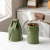 Taza de Té Creativa Exquisita Bolsa de Cuero Portátil Set de Té para Viajes al Aire Libre Cubierta para Neceser Taza Rápida Empaque Bolsa Pequeña de Tela