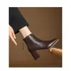 Botines Chelsea de punta cuadrada para mujer, botines retro versátiles para otoño e invierno, de tacón alto, de una sola capa, botines de estilo francés, botas de tacón grueso para mujer, botines individuales