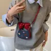 Bolsas Infantiles Gato Lindo de Dibujos Animados Bordado Bolso de Mano de Mezclilla Lujo de Gama Alta Nicho Bolso Cruzado para Padres e Hijos para Mujeres