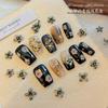 Decorações de Nail Art Famosas na Internet, Conjunto Misto Estilo Retro Old Money, Flores Tridimensionais de Cinco Pétalas Prontas para Usar