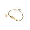 Pulseira de Aço Inoxidável Curva Popular da Moda Transfronteiriça Europeia e Americana Personalizável de Aço Inoxidável para Gravação DIY Joia de Mão para Adultos e Crianças