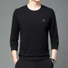 Sudadera de Manga Larga para Hombre Nueva 2024 Casual Versátil Moda Masculina Camiseta Cuello Redondo Top de Manga Larga Camisa Básica para Hombre