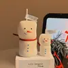 Vela Aromática Fofa de Boneco de Neve para Uso Interno em Casa, Caixa de Presente de Alta Qualidade de Longa Duração, Decoração de Atmosfera para Mesa, Ornamento, Presente para Mulheres