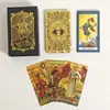 Cruz de tarot con lámina dorada comercio exterior transfronterizo tarot juego completo de impresión a color tarjeta de tablero de juego impermeable de plástico manual