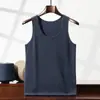 Chaleco de punto sin mangas suelto de color liso para hombre con tirantes y cuello en U de cachemira para otoño e invierno