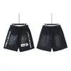 Hellstar Transfronteiriço Marca Tendência Europeia e Americana Verão Casual Esportivo Unissex Shorts Lavados Calças de Cinco Pontos
