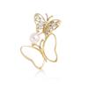 Broche de mariposa fritilaria de aguas profundas de estilo coreano, broche exquisito de concha natural de lujo, elegante ramillete de seda a la moda para mujer