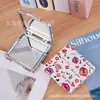 Espejo Plano de Dibujos Animados Lindo para Niña, Doble Cara con Diseño de Corazón, Espejo de Maquillaje Plegable Portátil de Alta Calidad, Elegante Caja de Regalo