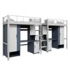 Cama de Dormitorio para Estudiantes Universitarios Cama Combinada con Mesa Inferior Cama Individual para Apartamento Cama Superior con Gabinete Inferior Cama con Estructura de Hierro Cama para Apartamento de Dormitorio de Personal