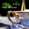 Conjunto de Xícaras de Café de Porcelana Fina e Elegante, Caixa de Presente Exquisita e Luxuosa com Xícara e Pires de Cerâmica, Presente de Inauguração