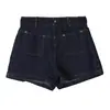 [Oferta Especial, Sem Devoluções ou Trocas] Preço Original 99 Yuan, Shorts Jeans Retrô para Mulheres, Hot Pants de Cintura Alta com Perna Larga e Costura Visível 250153