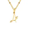 Collar con Letras Europeas y Americanas Transfronterizas Chapado en Oro de 18K Gargantilla de Moda Colgante de 26 Letras Inglesas Collar de Joyería de Acero Inoxidable