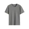Camiseta Básica de Algodão Penteado Cinza Escuro, Macia e Lisa, para Homens e Mulheres, Estilo Novo, Confortável, Elástica, Simples, de Manga Curta, Cor Sólida