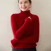 26 Nuevo Suéter de Cachemir de Cuello Alto Otoño/Invierno para Mujer, Suéter de Punto Grueso de Siete Puntos, Suéter Delgado de Canalé Adelgazante, Suéter de Capa Base