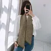 Otoño e invierno Nueva moda coreana bufanda de lana elástica tejida cálida versátil bufanda retro para estudiantes bufanda de invierno